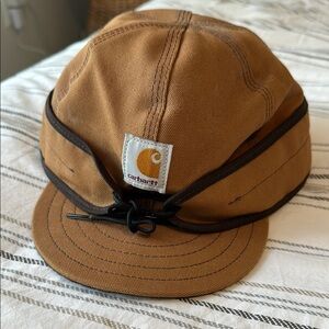 Carhartt Brown Hat with Logo Patch and Adjustable Fit